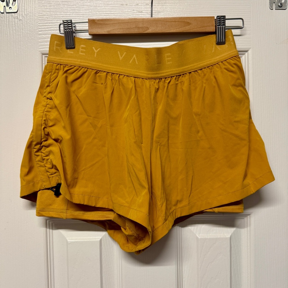 Varley| NWT Women's Size Small Yellow Chai Tea Running Shorts - Picture 5 of 12